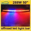 colorful flashing 50 inch 288w curved offroad led light bar RBG with remote control